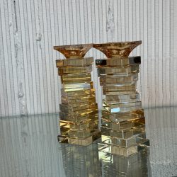 פמוטי קריסטל בגוון זהב