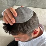 כיפה פשתן אפור כהה
