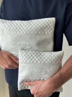⁦סט כיסויים קלאסי אפור בטון⁩ – תמונה ⁦2⁩
