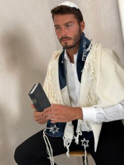 ⁦טלית מהודרת דגם ג׳נובה כחול⁩ – תמונה ⁦7⁩
