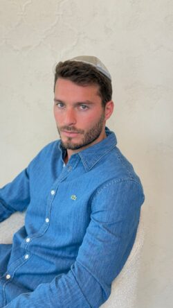 כיפה קטיפה צבע אפור