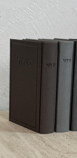 ⁦סידור מפואר חום אפור פסים⁩ – תמונה ⁦2⁩